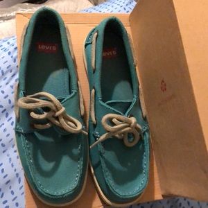 Teal and grey sole Levi’s Boat Shoes!